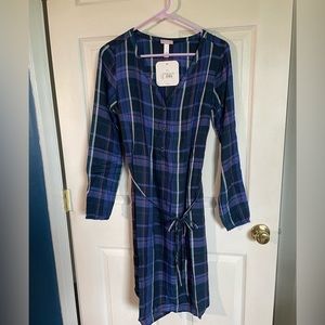 Plaid maternity dress